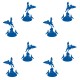 Eros Blue on White Wallpaper