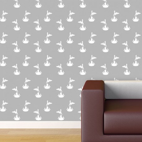 Eros White Grey Wallpaper
