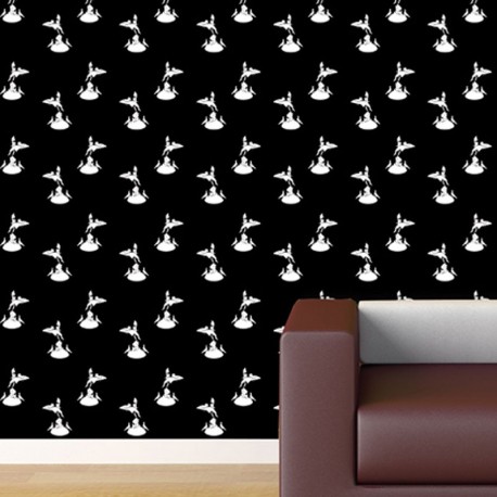 Eros White on Black Wallpaper