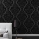 Kinky Vintage Black Flock Wallpaper | Buy Wallpaper Direct