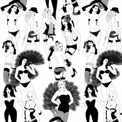 Burlesque Full-Scale Funky Retro Wallpaper