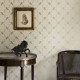 Horse Trellis Metallic Stone Wallpaper