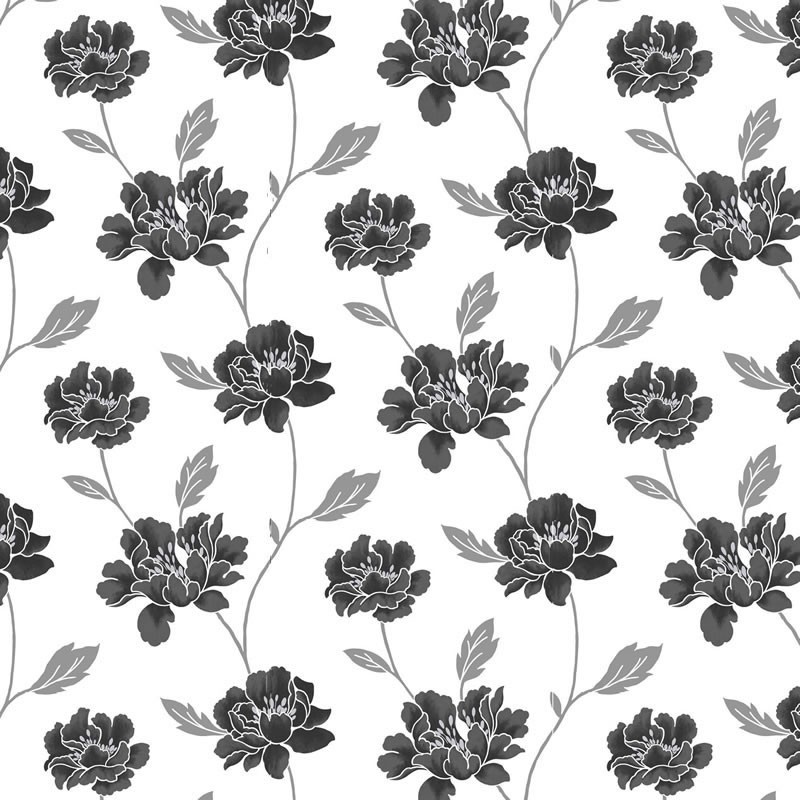 Peony Black White Wallpaper | Black Wallpaper | Wallpaper Online