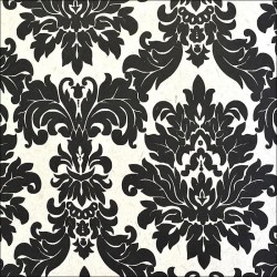 Versalles Black on White Wallpaper
