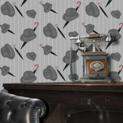 Bowler Light Grey Wallpaper