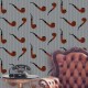 Pipe Red on Light Grey Wallpaper