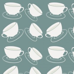 Cuppa Blue-Grey Wallpaper