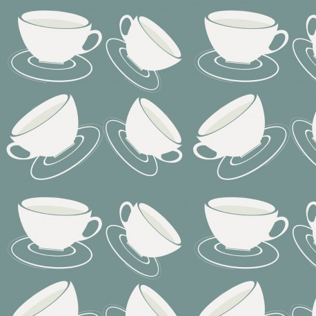 Cuppa Blue-Grey Wallpaper