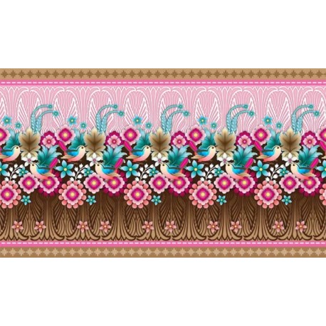 Birds Pink Border