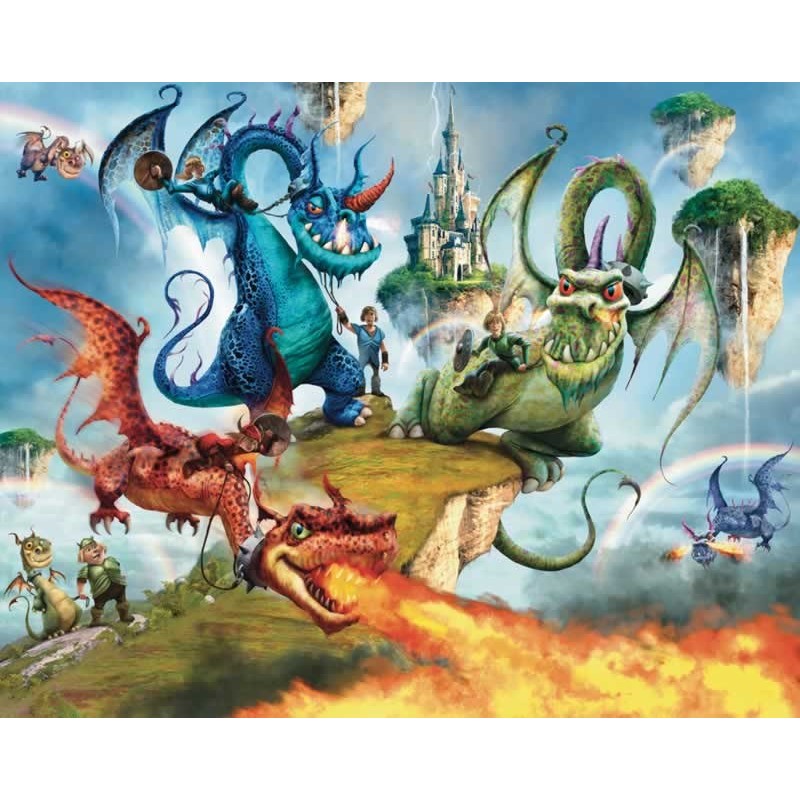 Walltastic Land Of Knights & Dragons Wall Mural, Kids Wall Murals