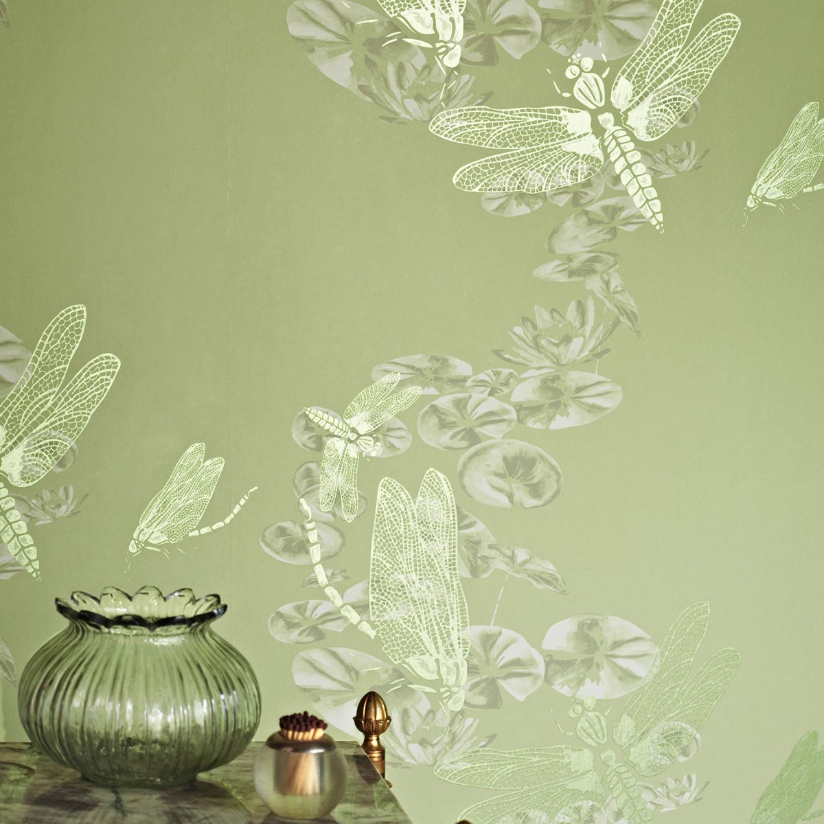Dragonfly Apple Green Wallpaper, Barneby Gates Wallpaper, BG0600202  Wallpaper