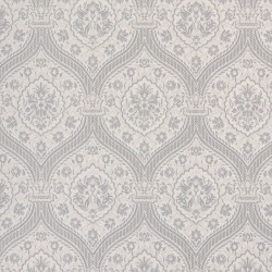 Otoman Silver on Ivory Cream Wallpaper