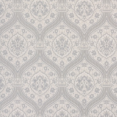 Otoman Silver on Ivory Cream Wallpaper