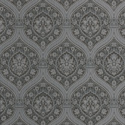 Otoman Silver and Black Damask Wallpaper