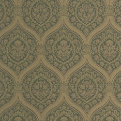 Otoman Golden Bronze on Dark Green Wallpaper