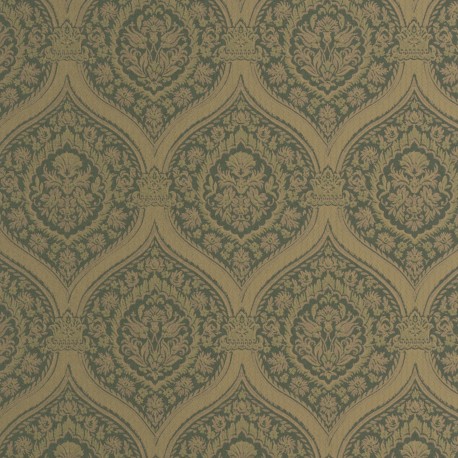 Otoman Golden Bronze on Dark Green Wallpaper